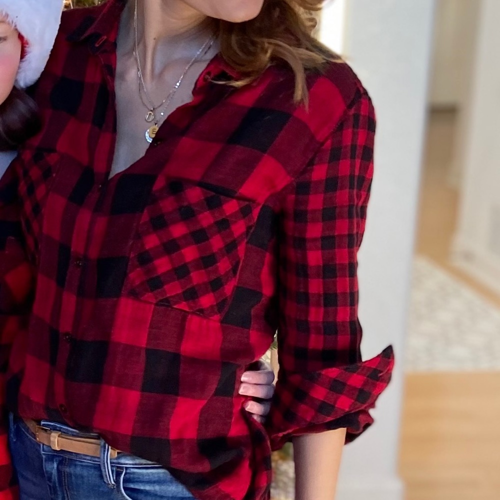 Seven7 Buffalo Check Plaid Button Down Shirt M